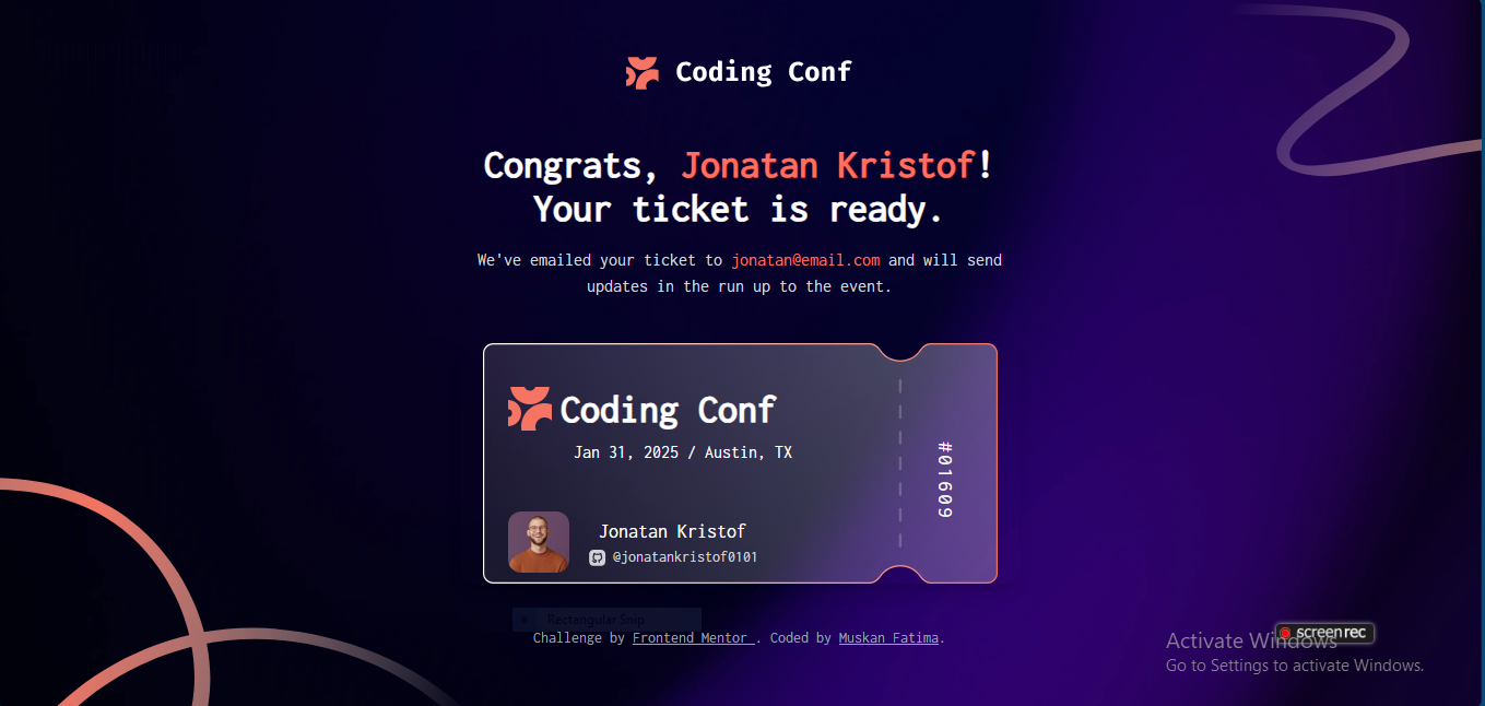 confernece ticket booking system